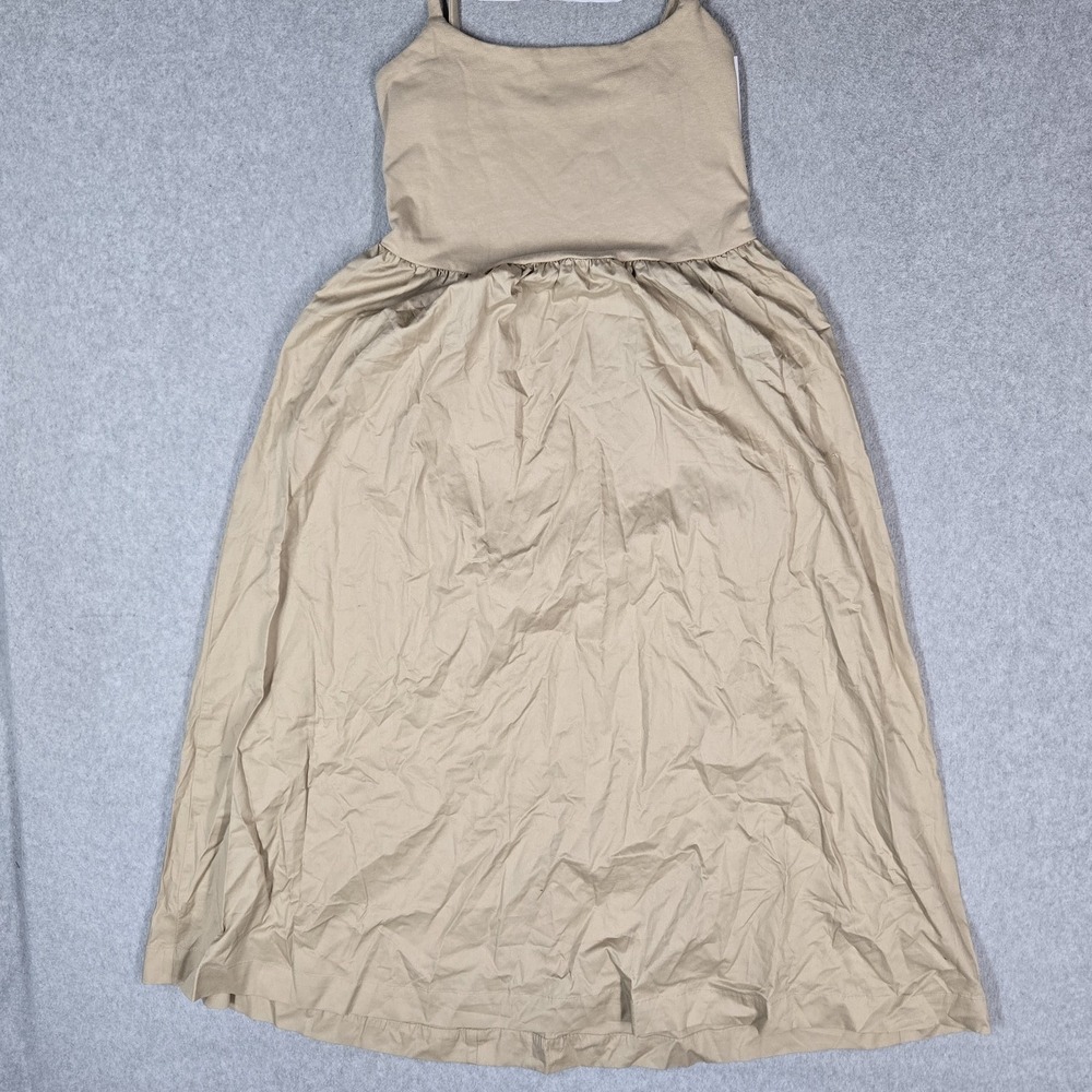 Old Navy Women Dress M Beige A-Line Sleeveless Lined Midi Cami NWT